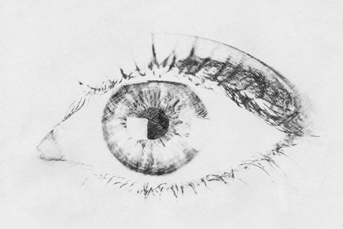 Black And White Sketch Of Human Eye