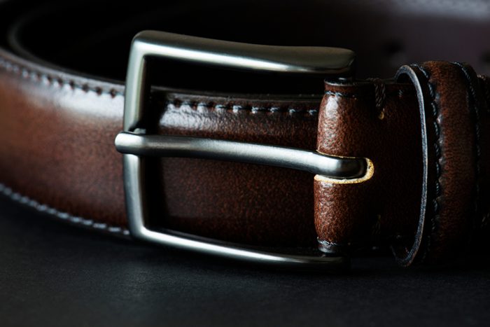 Closeup of leather belt style