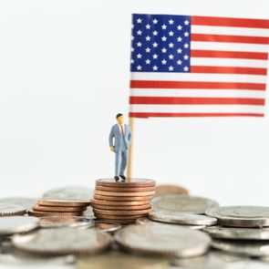 president money us flag coins miniature