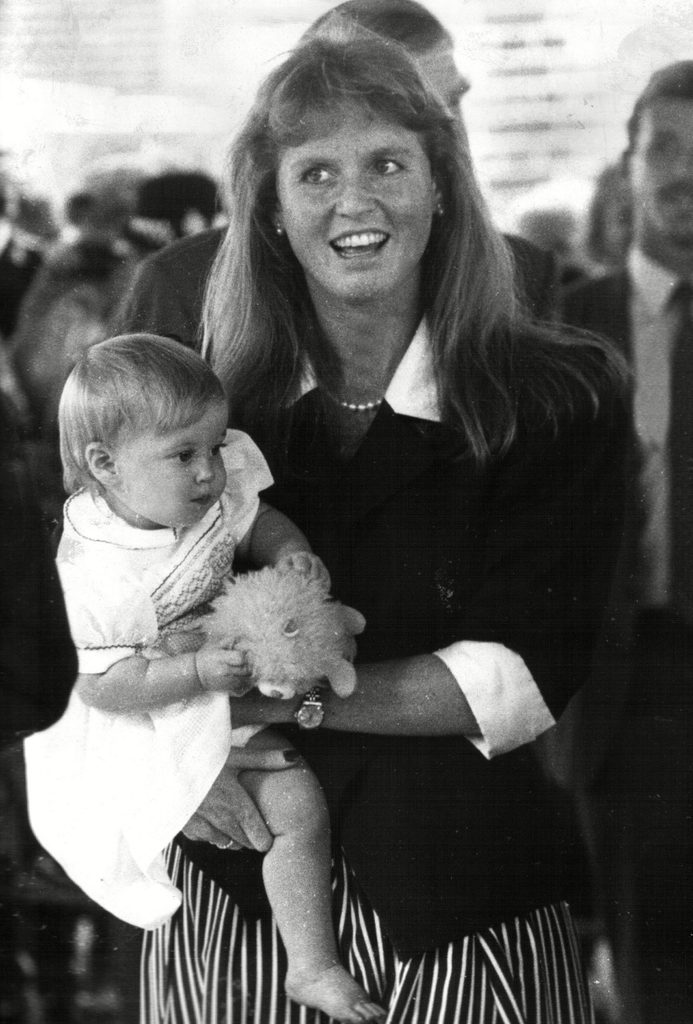 Sarah Ferguson, Duchess of York with daughter Princess Beatrice, UK - 1989
