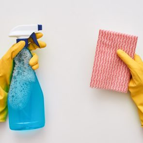 Keep cleaning. Glass cleaner and cloth in human hands