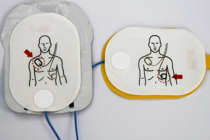 Automated External Defibrillator pads.
