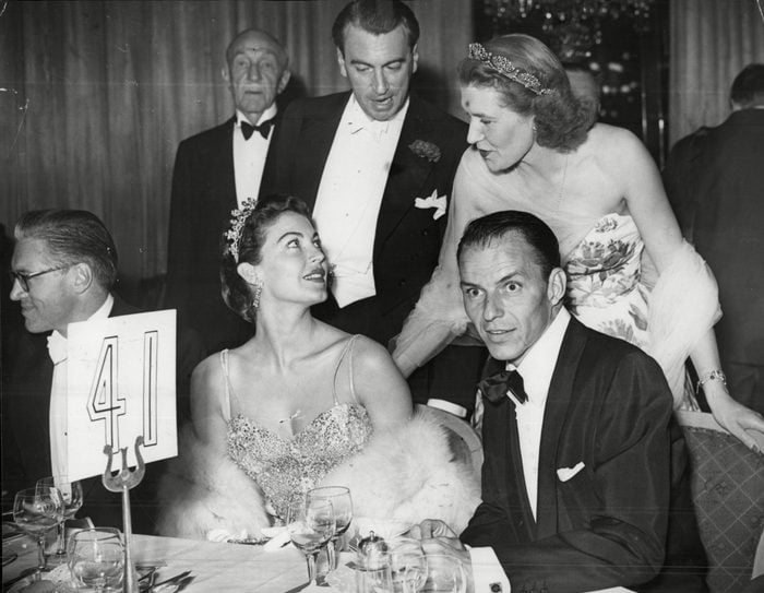 Lord And Lady Mancroft Stop To Chat To Film Star Ava Gardner And Her Husband Frank Sinatra At The Primrose League Coronation Ball At The Dorchester Hotel.