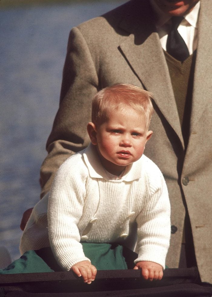 Historical Collection 171 Prince Edward Earl of Wessex Born 1964 Pictured at the Age of 12 Months Supported by His Father Prince Philip 1965