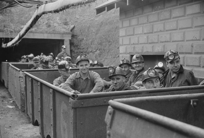 VARIOUS Coal Miners Ready for Next Shift into Mines, Maidsville, West Virginia, USA, Marion Post Wolcott for Farm Security Administration, September 1938