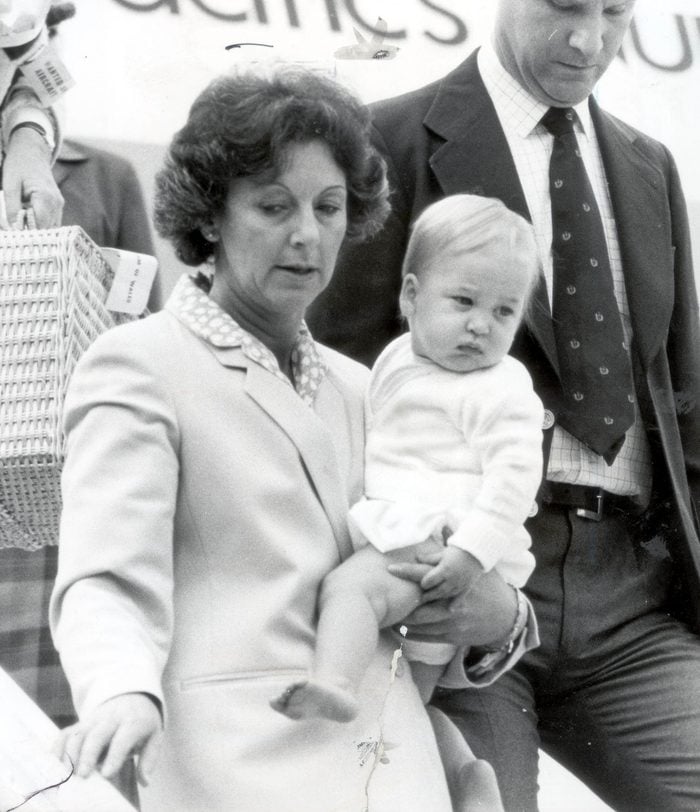 Prince William Early Life May 1983 Hrh Prince William At Gatwick Airport Today As He Was Carried Off The Plane From The Royal Tour Of Australia And New Zealand. After He Was Carried Off Of The Aircraft By His Nanny Barbara Barnes The Prince Sat On He