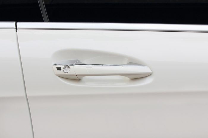 car door handle of cream color modern car