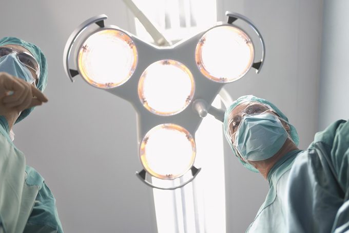 surgeons operating light