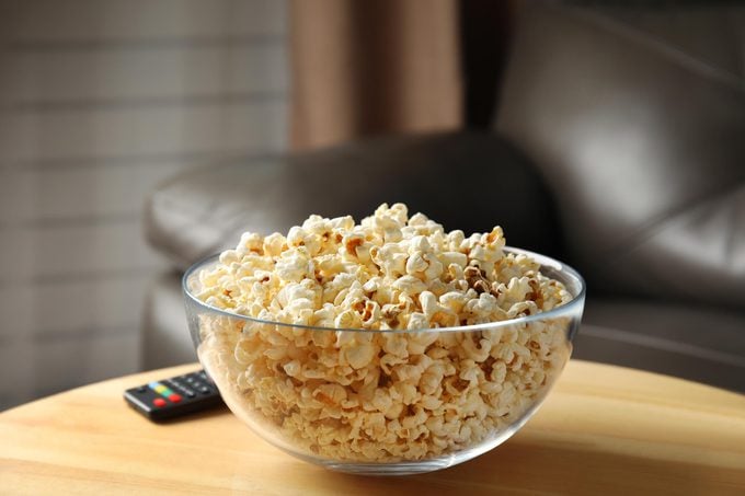 bowl of popcorn remote