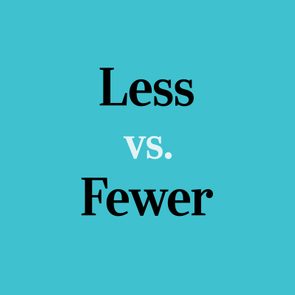 text: less vs. fewer