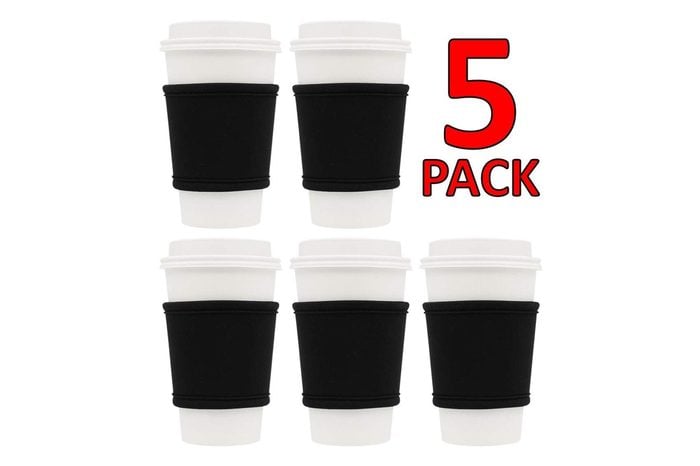 MOXIE Cup Sleeves – Premium Insulated Reusable Cup Sleeve for Coffee, Tea & Cold Drinks – One size fits all (5pk - Black)