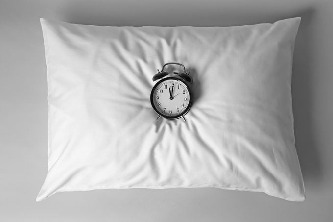 pillow clock gray background
