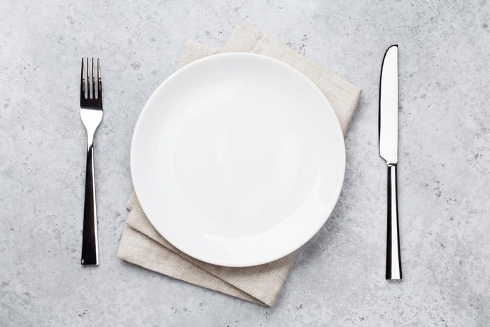 empty plate utensils