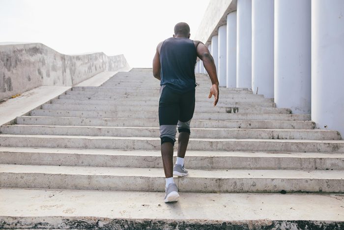 man jogging running stairs exercise workout
