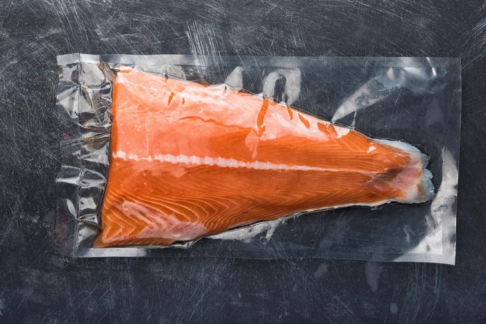salmon sealed plastic