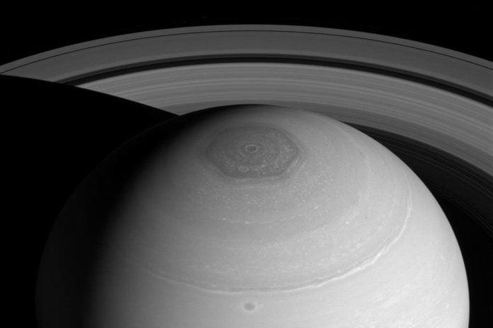 Saturn Hexagon Vortex And Rings