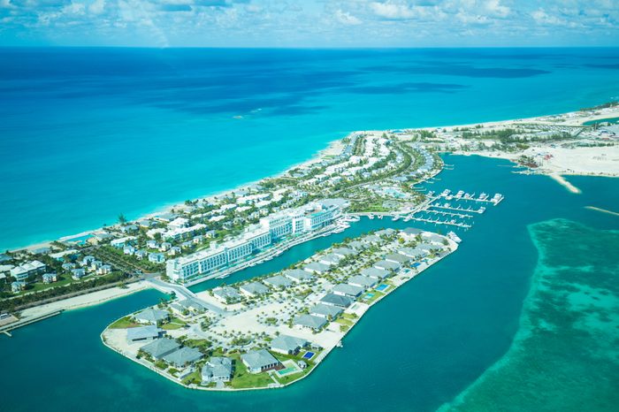 Aerial view Bimini island, Bahamas