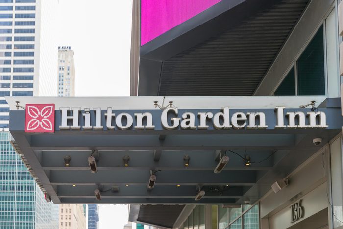 New York, United States, August 18, 2018:Hilton Garden Inn in New York city, Times Square.