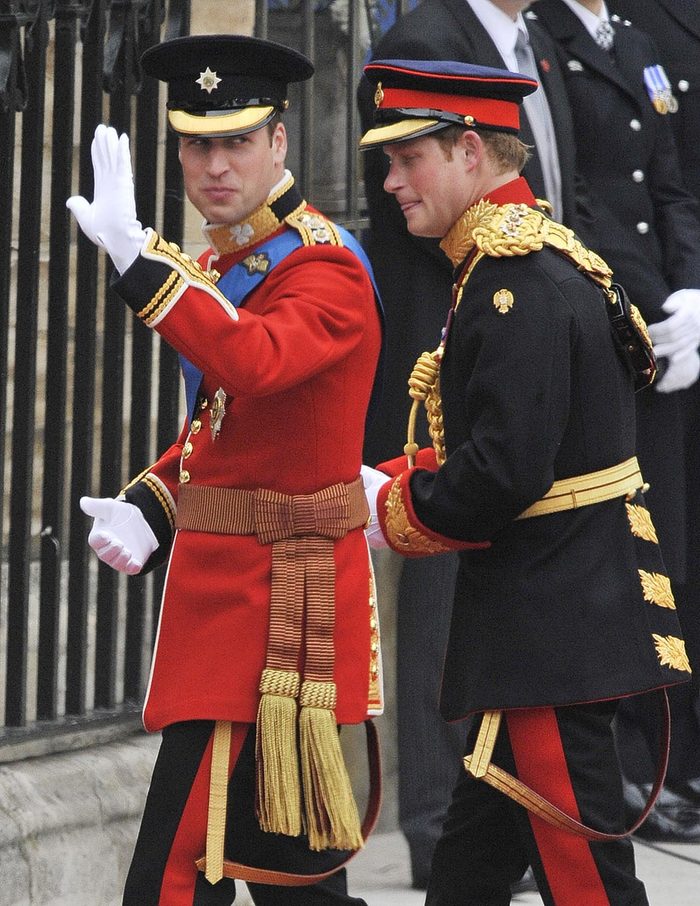 Marriage Of Hrh Prince William To Catherine Middleton At Westminster Abbey London. Pic Shows: Prince William Arrives With Prince Harry. The Royal Wedding Of Prince William Of Wales To Catherine Middleton (kate Middleton) On 29th April 2011. Now Duke