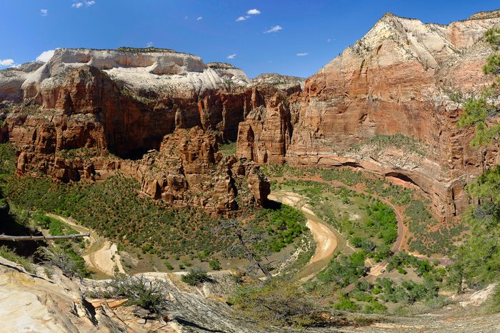 Panoramic Photo of Angels Rest, Big Bend and Observation Point. Zion National Park, Utah