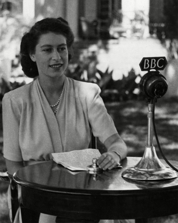 Historical Collection 170 Princess Elizabeth (queen Elizabeth Ii) at A Bbc Microphone Making Her 21st Birthday Broadcast to the Empire During the Royal Tour of South Africa On 21st April 1947 1947
