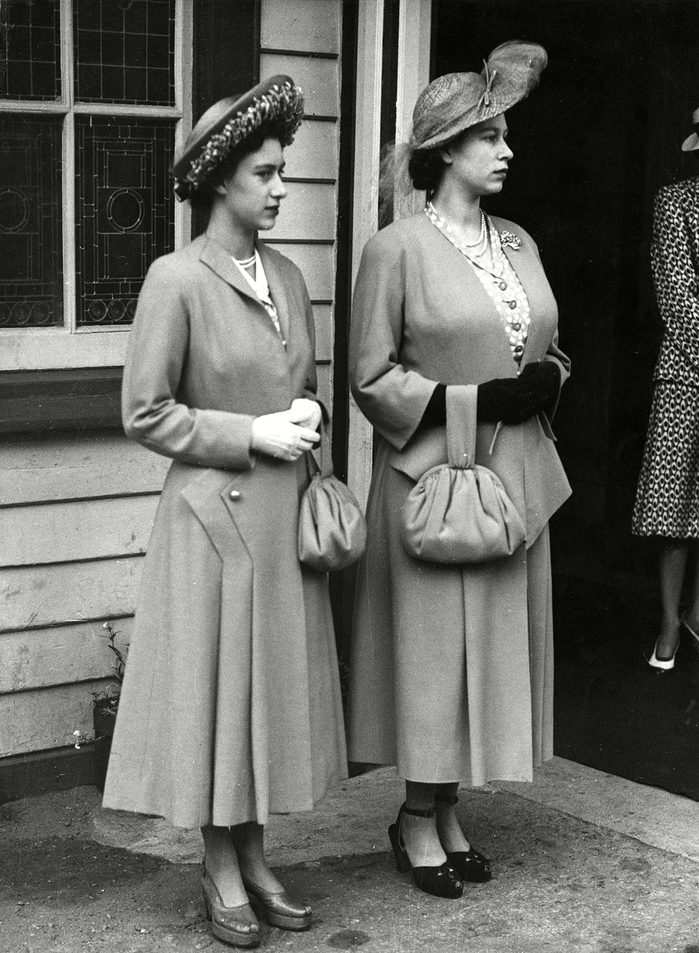 Historical Collection 170 Princess Elizabeth (queen Elizabeth Ii) and Princess Margaret Seen On Arrival at Ballater Station En Route to Balmoral For Their Annual Holiday with Other Members of the Royal Family the Future Queen is Six Months Pregnant with Her First Child Prince Charles 1948