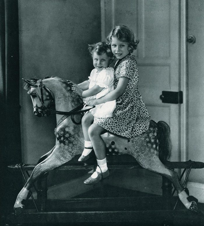Historical Collection 84 Princess Elizabeth and Princess Margaret Photographed On A Rocking Horse 1937