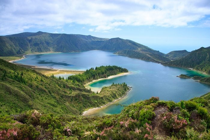 Lagoa do Fogo, a volcanic lake in Sao Miguel, Azores
