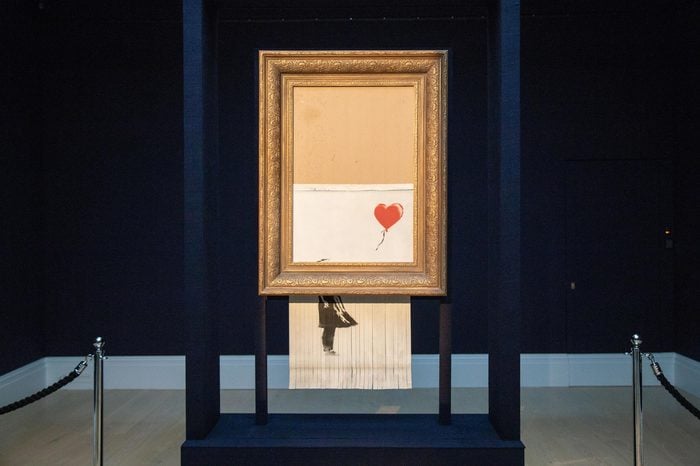 Sotheby's Unveils Banksy's 'Love is in the Bin', London, UK - 12 Oct 2018