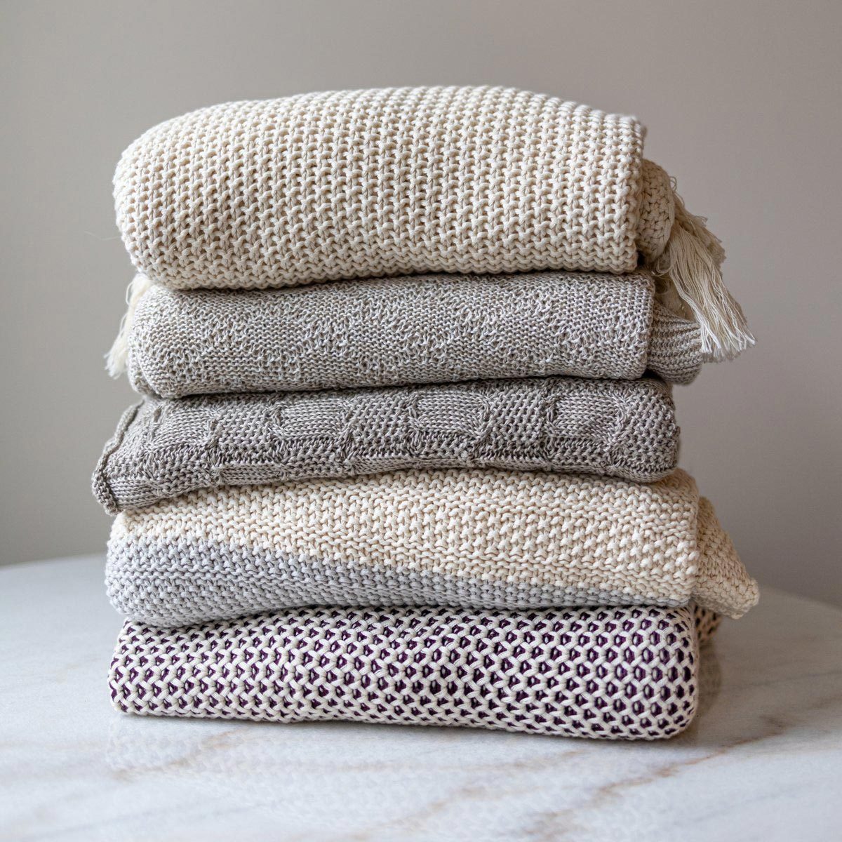 Yaya & Co. Hallen Organic Cotton Knit Throw Blanket