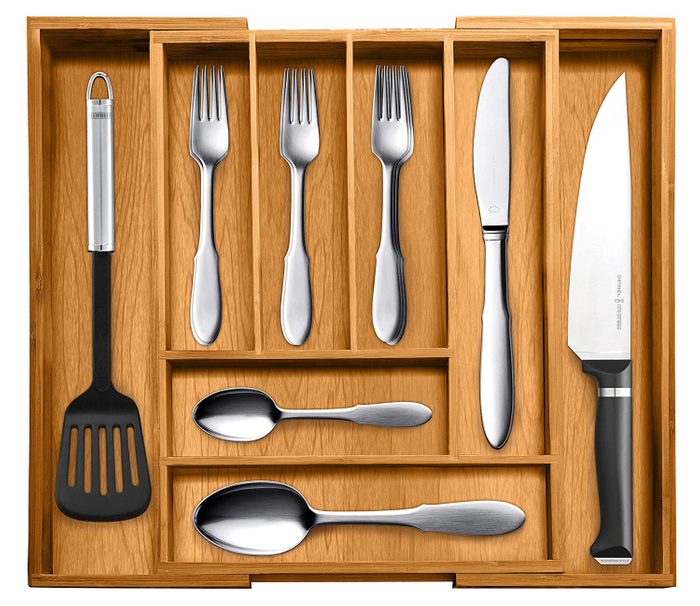 bamboo cutlery drawer organizer