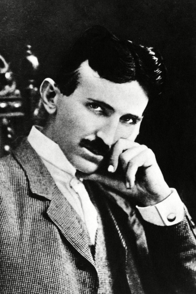 Nikola Tesla, physicist, engineer and inventor of alternating current power, 1890s