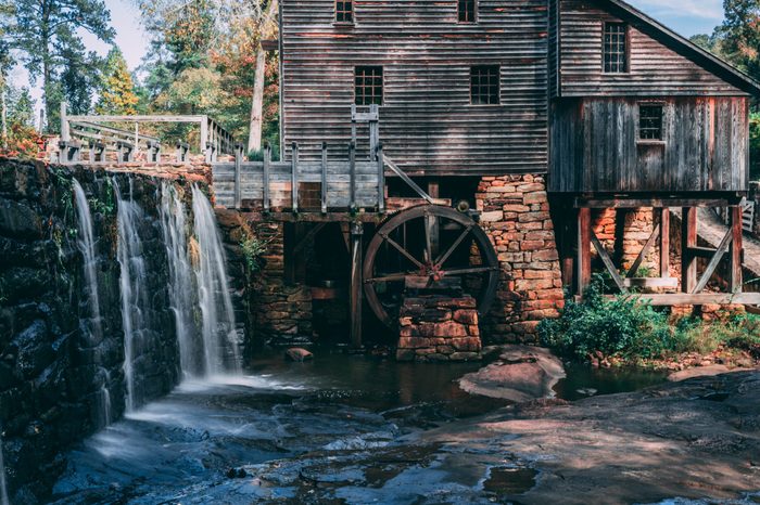 Beautiful water mill in Raleigh Durham North Carolina 