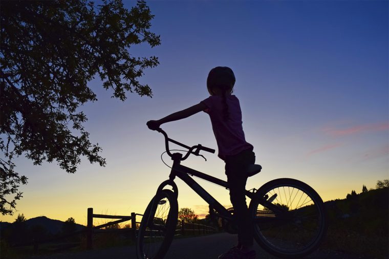 Sunset Silhouette evening bike ride