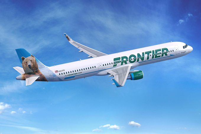Frontier A321 Airplane In Flight