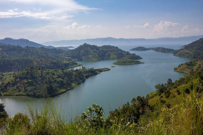 Lake Kivu, one of the largest of the African Great Lakes, In Rwanda