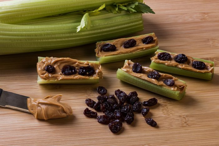 Childhood snack called Ants on a log.