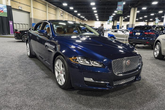 CHARLOTTE, NC, USA - NOVEMBER 17, 2016: Jaguar XJL Portfolio on display during the 2016 Charlotte International Auto Show at the Charlotte Convention Center in downtown Charlotte.