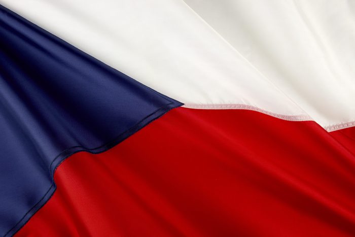 Close up shot of Czech flag