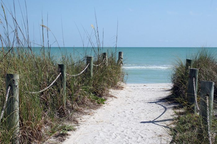 Sandy Path to a White Sand Beach