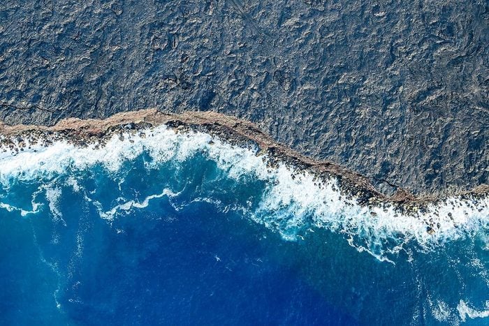 VARIOUS Aerial view of ocean waves on beach, Big Island, Hawaii, United States