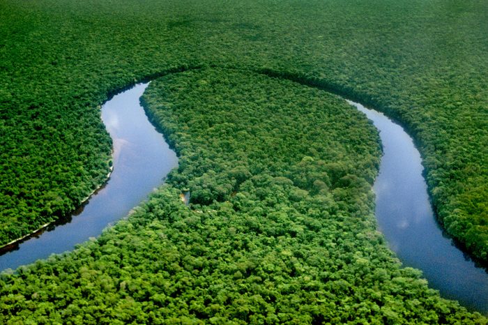VARIOUS Meandering river (aerial), Congo Basin, Congo, DRC, Democratic Republic of the Congo
