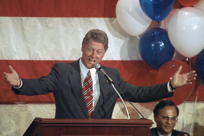 Bill Clinton Campaigning Speaking Gesturing, New York, USA
