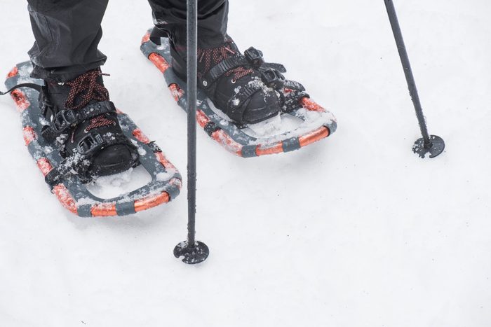 snowshoes in the snow - detail