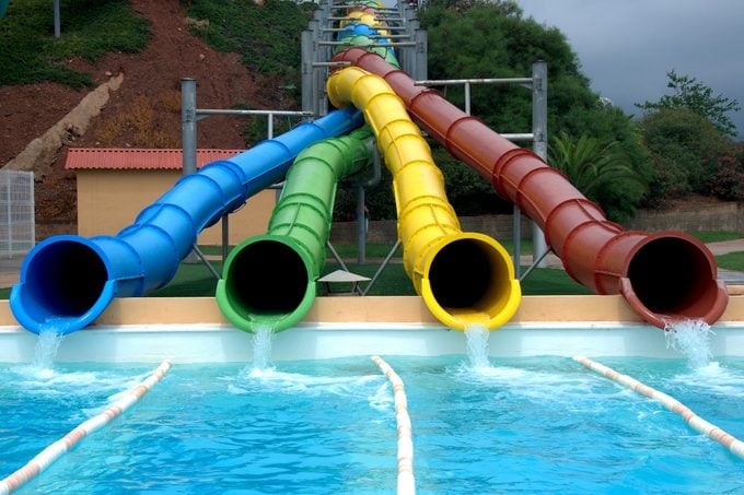 Water Slide Pipes in a Water Park