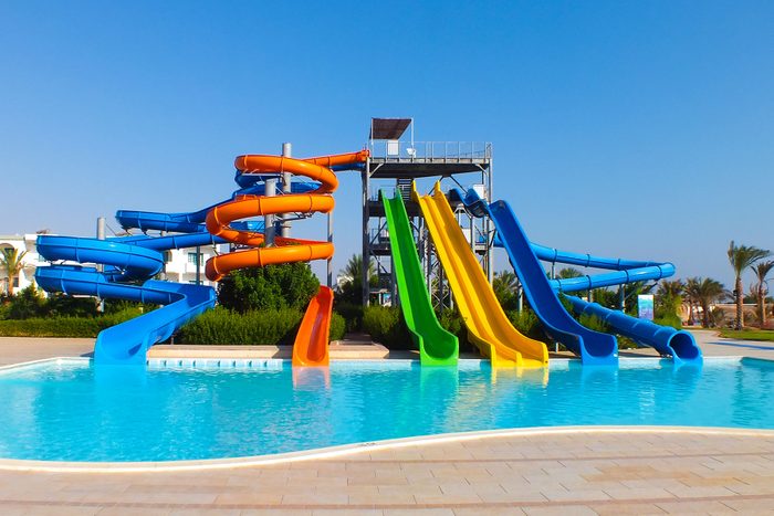 Water Slides in a Water Park