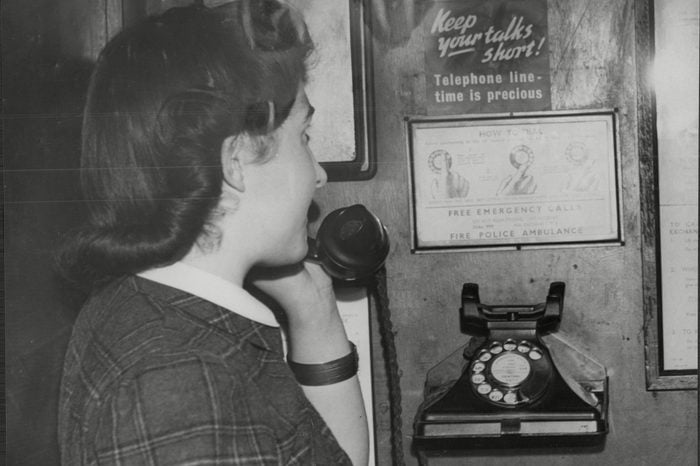 Woman On A Old Time Telephone 1943.