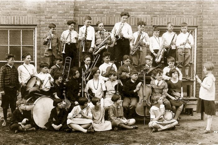 vintage school music class instruments 