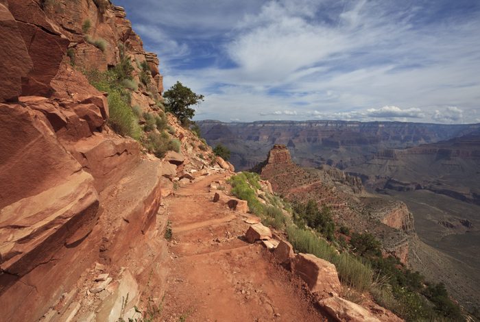 South Kaibab Trail approaching Horseshoe Mesa in the Grand Canyon, Arizona