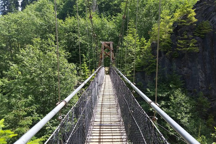 Suspension bridge at Drift creek falls 